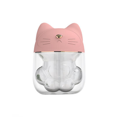 2019 Trending Cat Paw Desktop Air USB FAN LED Light Personal Portable Mini Fan Humidifier